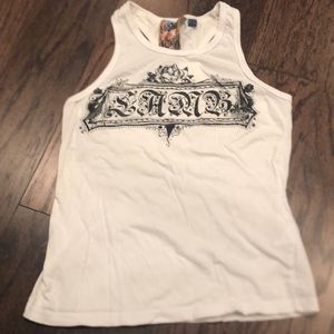 EUC racerback L.A.M.B. logo white tank